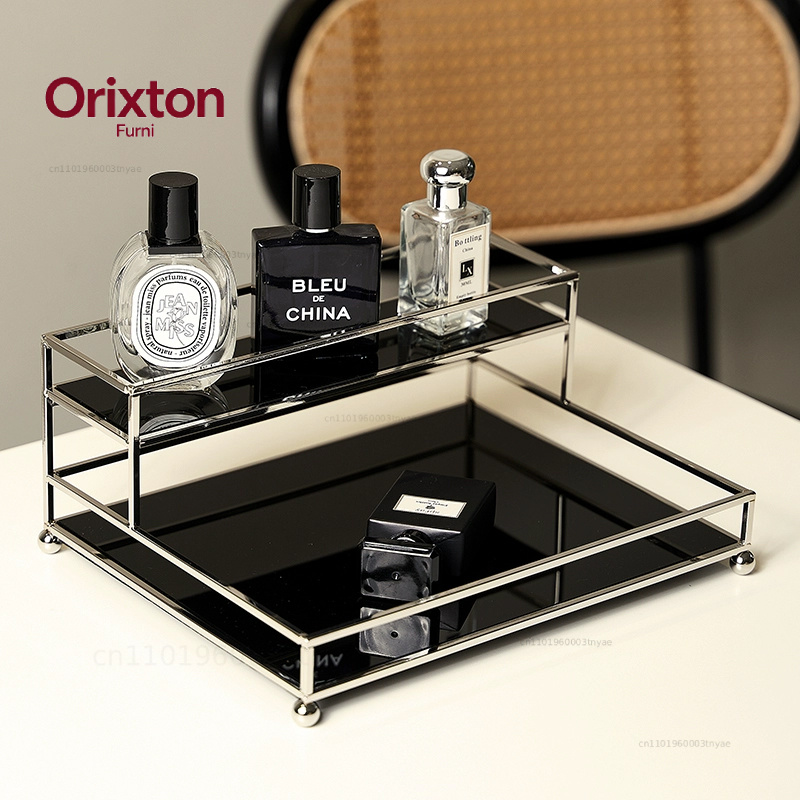 Rak Display Parfum Logam Hitam - Luxury Skincare Tools ulasan dan harga