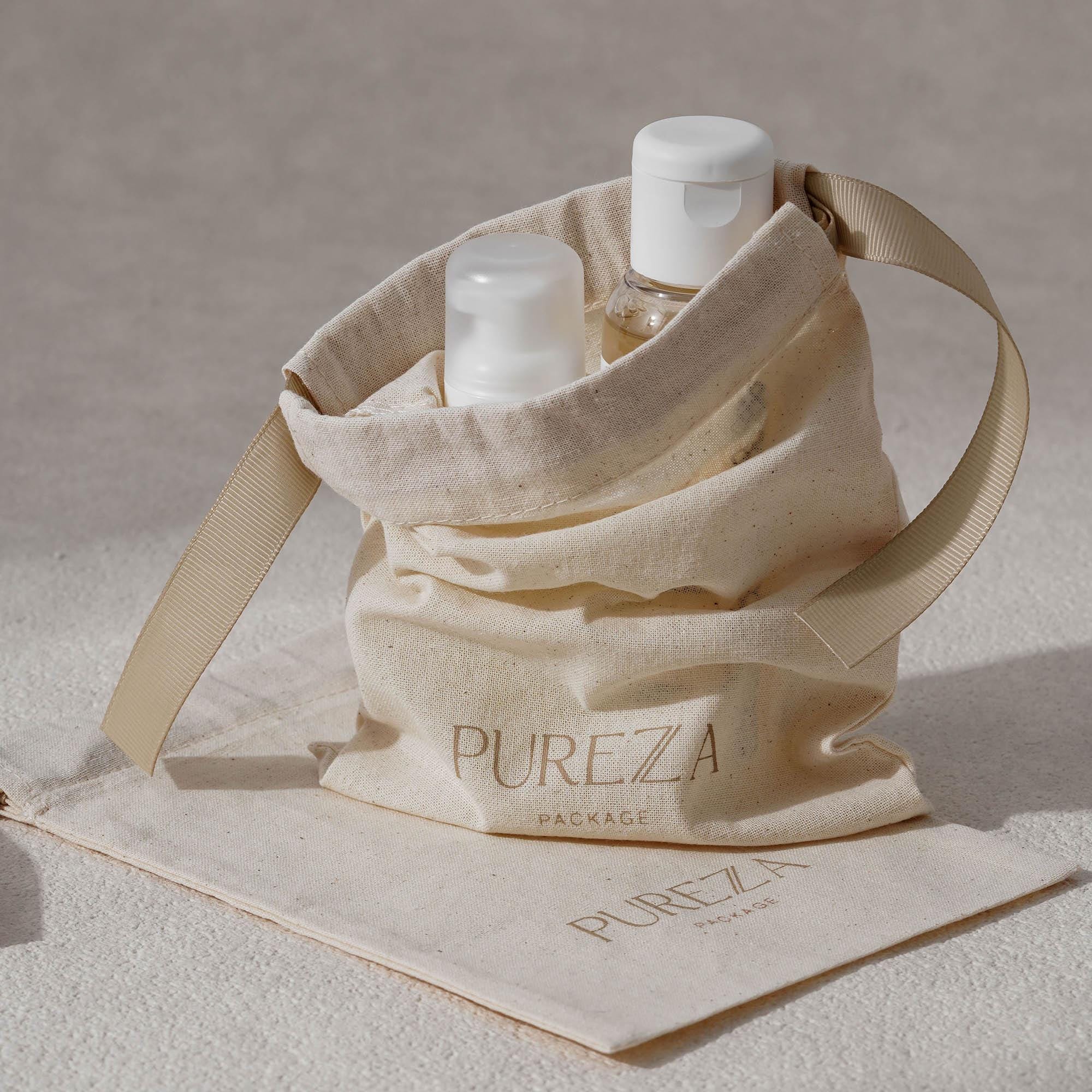 Kantong Serut Katun Alami yang - Luxury Skincare Packaging ulasan dan harga
